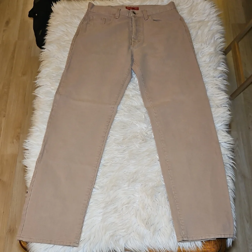 Ben Sherman Y2K Tan Corduroy-Feel Pants – 32x34, Multi-Button, Good Condition